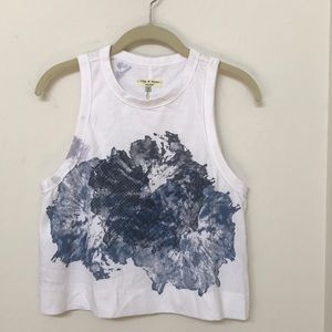 Rag and bone crop print graphic tank